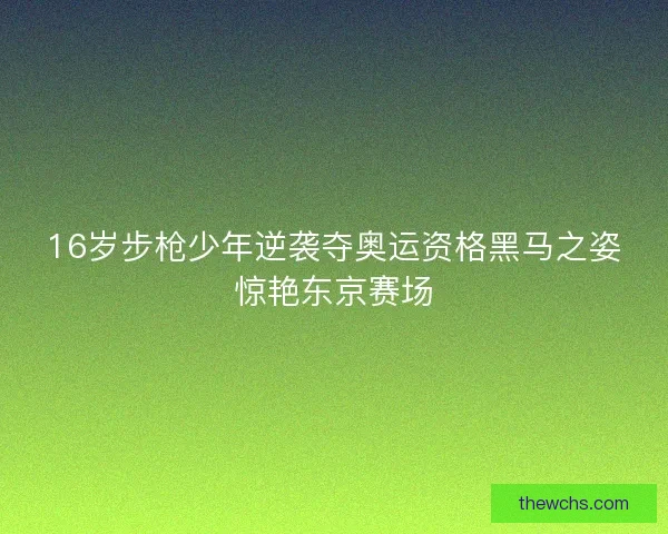 16岁步枪少年逆袭夺奥运资格黑马之姿惊艳东京赛场 16岁步枪少年逆袭夺奥运资格黑马之姿惊艳东京赛场